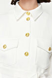Moda Örme Düz Casual Günlük Ekru Scuba Gold Düğme Detaylı Düz Örme Alt-Üst Takım
