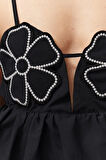 Moda Kalp Yaka Dokuma Crop Düz Desen Şık gece Crop Askılı Kol Bluz