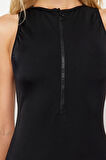 Kadın Moda Atma Kap Askılı Boxer Yaka Siyah Halter Yaka Şort Mayo