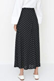 Moda Tesettür Regular Çiçekli Desen Günlük Maxi Boy Puantiye Desenli Çan Dokuma Etek