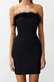 Moda Fit Mezuniyet Balo Finike Dokuma Straplez Kolsuz Kol Bodycone Mini Boy Elbise