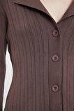 Kadın Modern Tarz Regular Polo Yaka Regular Triko Hırka