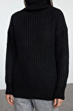 Stil Modern Kadın Regular Standart Kol Balıkçı Yaka Geniş Kalıp Yumuşak Dokulu Basic Triko Kazak