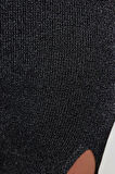 Moda Stil Fitted Bisiklet Yaka Midi Boy Büyük Beden Simli Fitilli Vücudu Saran Triko Elbise