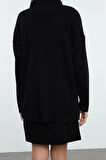 Moda Stil Regular Polo Yaka Mini Boy Triko Basic Elbise