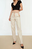 Moda Kruvaze Örme Slim Düz Desen Casual Günlük Crop Kısa Kol Bluz