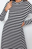 Moda Regular Casual Günlük Ringel Örme Dik Yaka Uzun Kol Basic Maxi Boy Tesettür Elbise