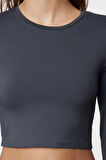 Stil Kadın Poliamid Fitted Vücuda Oturan Kollu Bluz Regular Örme Slim Kalıp