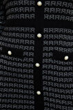Moda Stil Fitted Bisiklet Yaka Mini Boy Büyük Beden Desenli Düğmeli Triko Elbise