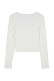 Moda Havuz Yaka Örme Slim Düz Desen Casual Günlük Crop Uzun Kol Bluz