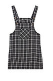 Moda Stil Fitted Kare Yaka Mini Boy Dokuma Ekose Desenli Jile Elbise