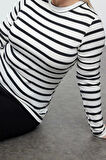 Stil Kadın Bodycone Bluz Regular Örme Fitted Kalıp Büyük Beden