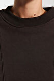 Bisiklet Yaka Düşük Kol Kalın İçi Polarlı Dikiş Detaylı Normal Kalıp Örme Sweatshirt