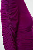 Stil Kadın Büzgü Drape Detaylı Vücuda Oturan Bluz Regular Örme Fitted Kalıp