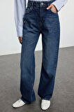 Stil Kadın Moda Denim Kot Pantolon Uzun Geniş Paça Yüksek Bel Jeans