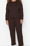 Tarz Rahat Büyük Beden Uzun Kollu Dar Paça Pijama Takımı