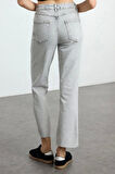 Stil Kadın Moda Denim Kot Pantolon Uzun Boru Paça Mavi Yüksek Bel Straight Jeans