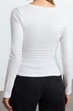 Stil Kadın Büzgü Drape Detaylı Vücuda Oturan Bluz Regular Örme Slim Kalıp
