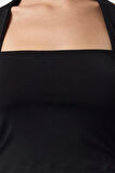 Stil Kadın Crop Bluz Regular Örme Fitted Kalıp