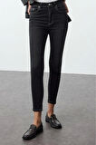 Stil Kadın Moda Denim Kot Pantolon Uzun Boru Paça Mavi Yüksek Bel Skinny Jeans