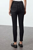 Stil Kadın Moda Denim Kot Pantolon Uzun Boru Paça Mavi Yüksek Bel Skinny Jeans