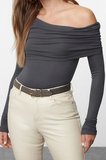 Stil Kadın Fitted Vücuda Oturan Esnek Bluz Regular Örme Slim Kalıp