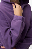 Tarz Regular Kapüşonlu Düşük Kol Regular Normal Kalıp Polar Fermuarlı Yaka Örme Sweatshirt