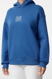 Tarz Bol Kapüşonlu Düşük Kol Uzun Geniş Kalıp Nakışlı Kalın İçi Polarlı Örme Sweatshirt