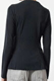 Stil Kadın Care Collection Modal Nervürlü Normal Kalıp Bluz Regular Örme Slim Fit Kalıp