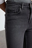 Stil Kadın Moda Denim Kot Pantolon Uzun İspanyol Paça Yüksek Bel Jeans