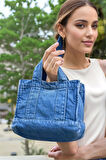 Kadın Denim Omuz Çantası Şık ve Fonksiyonel Günlük Tasarım Trend Tasarım Günlük Kullanım İçin