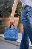 Kadın Denim Omuz Çantası Şık ve Fonksiyonel Günlük Tasarım Trend Tasarım Günlük Kullanım İçin