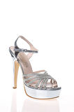Kadın Gümüş Ayna Çapraz Abiye Ayakkabı Kadın Topuklu Şık Gece Ayakkabısı Zarif Tasarım