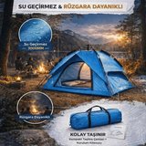 4 Kişilik Otomatik Kamp Çadırı – Çift Katmanlı, Suya Dayanıklı, Hızlı Kurulum Outdoor Aile ve Doğa Çadırı 200x200x140 cm