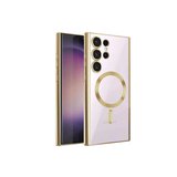 Samsung Uyumlu Galaxy S23 Ultra Kılıf Kross Magneticsafe Kapak - Gold