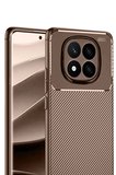 Xiaomi Redmi Note 14 Pro 5G Kılıf Auto Focus Karbon Kapak - Kahverengi