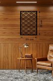 Geometrik Kafes Desenli Ahşap Duvar Tablosu - 25x35 cm Lazer Kesim Dekoratif Pano