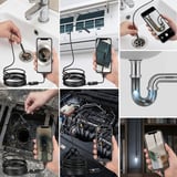 3 Metre Android Telefon Uyumlu 6 LED Işıklı Su Geçirmez Endoskop / Boroskop Yılan Kamera HD