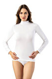 Kadın Modelli Boğazlı Uzun Kollu Atlet