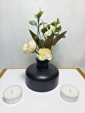Şık Tasarım Siyah Minimal Vazo, Masa ve Sehpa Üzeri, Dekoratif Aksesuar 
