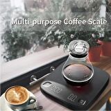 Escobarista Dijital Hassas Terazi LED Ekranlı Zamanlayıcılı Kahve Tartısı