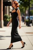 Kadın Bodycon Kalıp Kolsuz Maxi Elbise Cut Out Detaylı Zarif Sandy Dokulu Polyester Örme Kaliteli