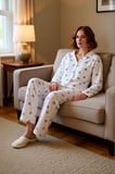 Kadın Çiçek Desenli Uzun Kollu Pijama Takımı Fonksiyonel Dayanıklı Kaliteli Konforlu Rahat