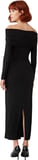 Kadın Fashion Forward Düz Desen Uzun Kollu Bodycon Örme Midi Elbise Özel Günlerin Vazgeçilmezi