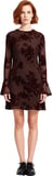 Kadınlar İçin Feminine Bodycon Kesim Çiçek Desenli Uzun Kollu Tül Mini Elbise Astarlı Şıklık