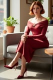 Kadın Bodycon Kesim Carmen Yaka Uzun Kollu Maxi Elbise Aksesuar Detaylı Örme Kış Modası Kaliteli