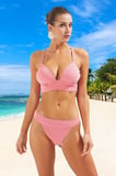 Simli Tasarım Bikini Takımı Ergonomik Kesim Su Sporları İçin Esnek Kumaş Klora Dayanıklı