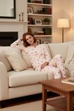 Kadın Kar Tanesi Baskılı Waffle Pijama Takımı Fonksiyonel Dayanıklı Kaliteli Konforlu Spor
