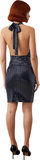 Kadın Fashion Forward Örme Bodycon Mini Elbise Payet Detaylı Degaje Yaka Parti Stili Kaliteli