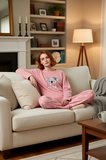 Kız Çocuk Puantiyeli Polar Pijama Sevimli Koala Baskılı Fonksiyonel Dayanıklı Kaliteli Şık